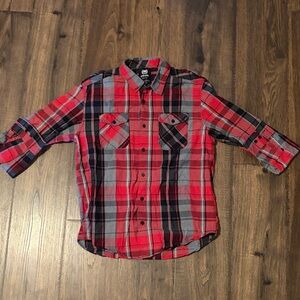 Ecko Unlimited Red and Black Plaid Button-Down Shirt